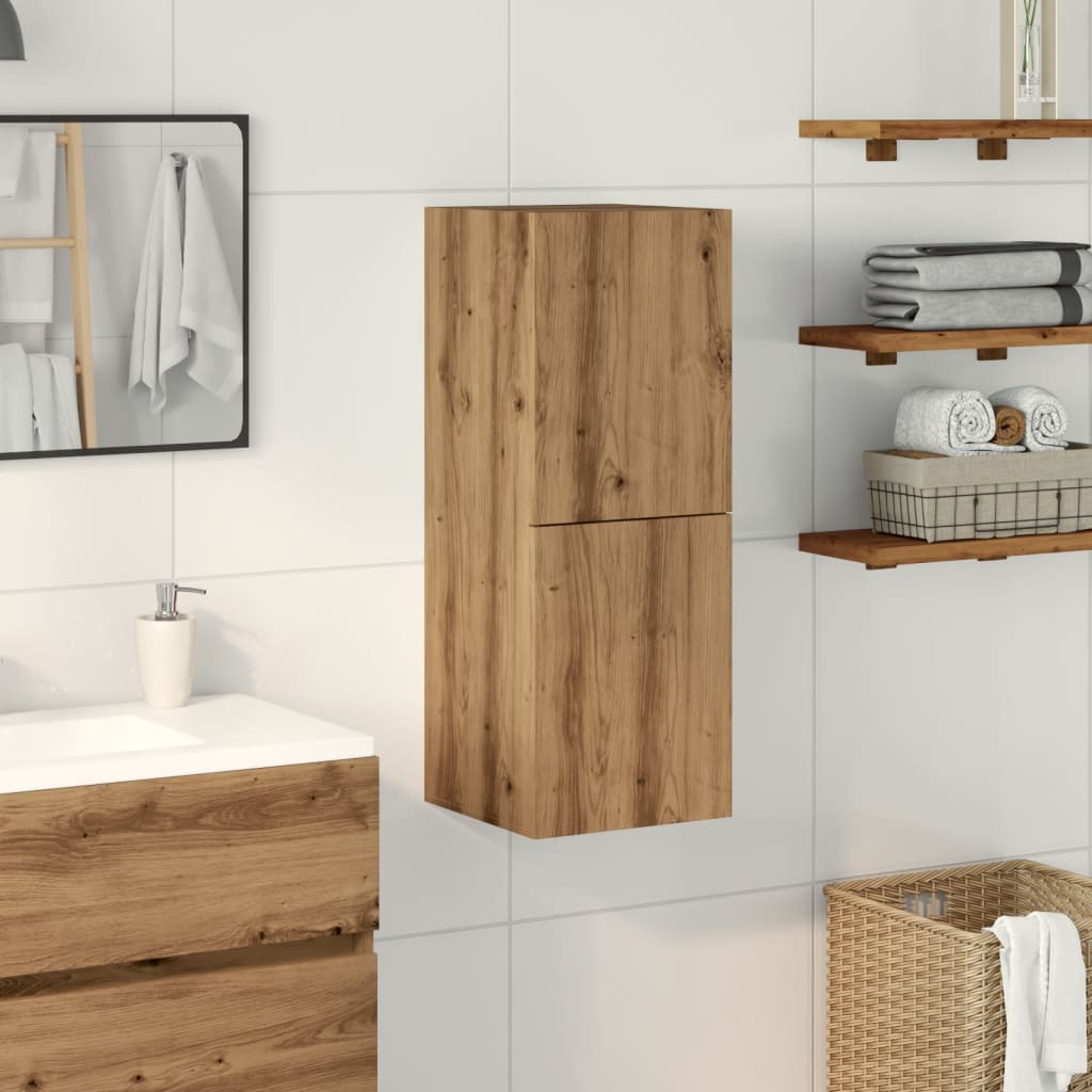 Bathroom Hanging Cabinet Artisian Oak 30x30x80 cm Engineered Wood