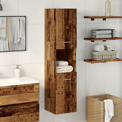 Bathroom Hanging Cabinet Old Wood 30x30x130 cm Engineered Wood