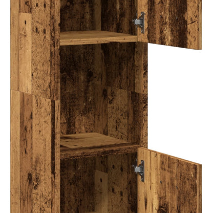 Bathroom Hanging Cabinet Old Wood 30x30x130 cm Engineered Wood