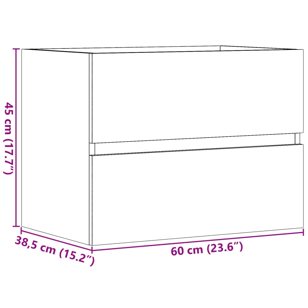 Bathroom Cabinet Old Wood 60x38.5x45 cm Engineered Wood