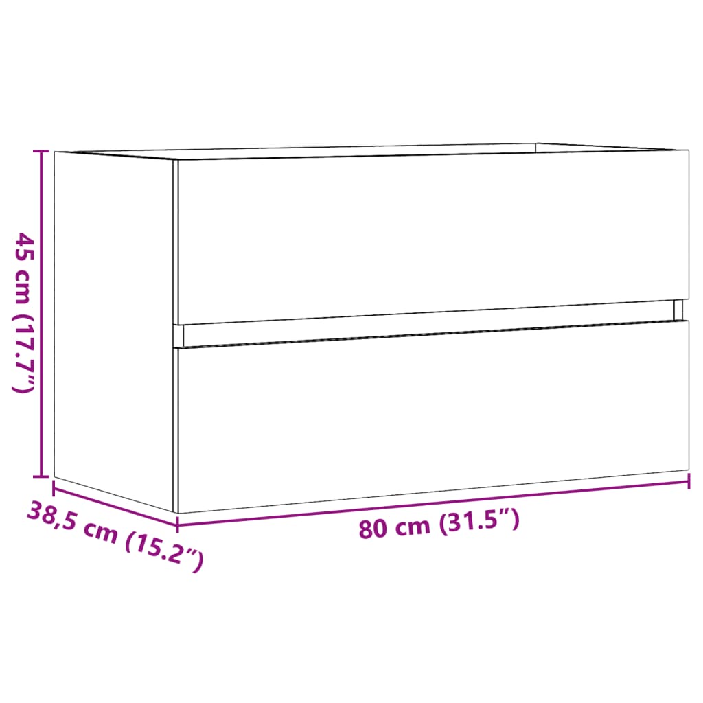 Bathroom Hanging Cabinet Old Wood 80x38.5x45 cm Engineered Wood