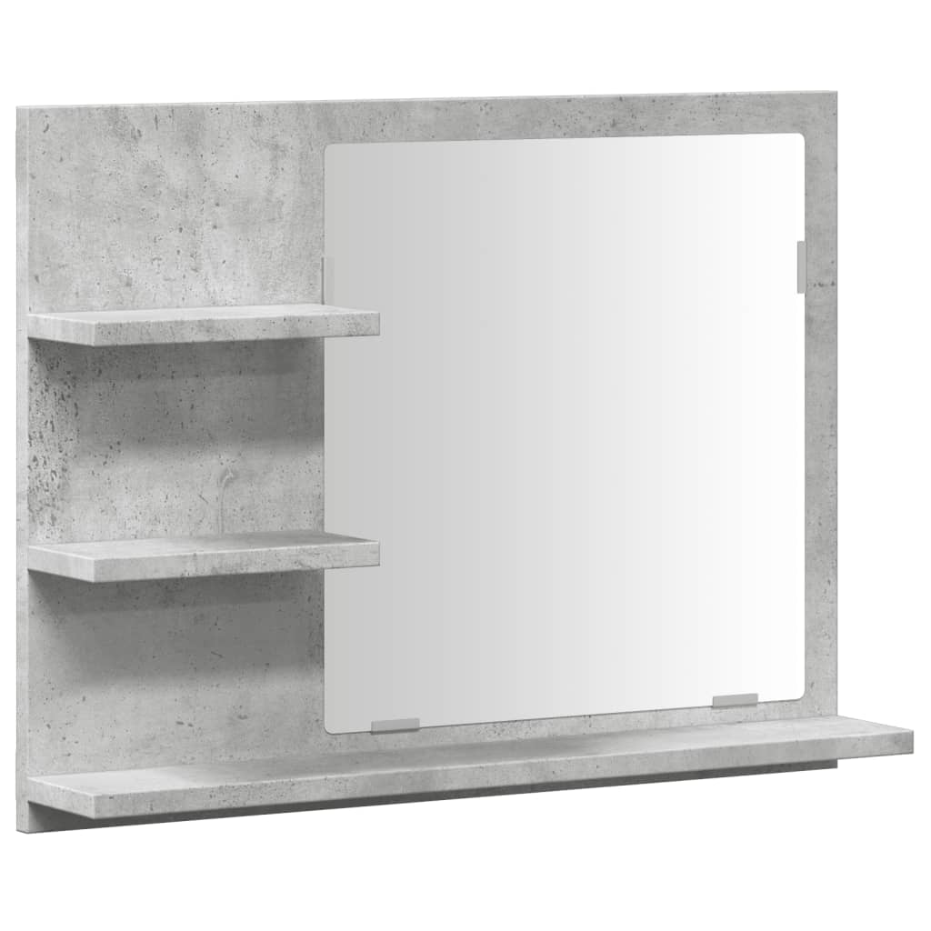 Bathroom Mirror Cabinet Concrete Grey 60x10.5x45 cm