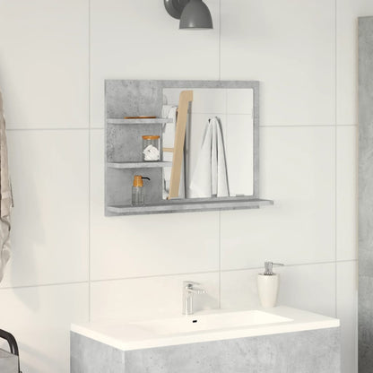 Bathroom Mirror Cabinet Concrete Grey 60x10.5x45 cm