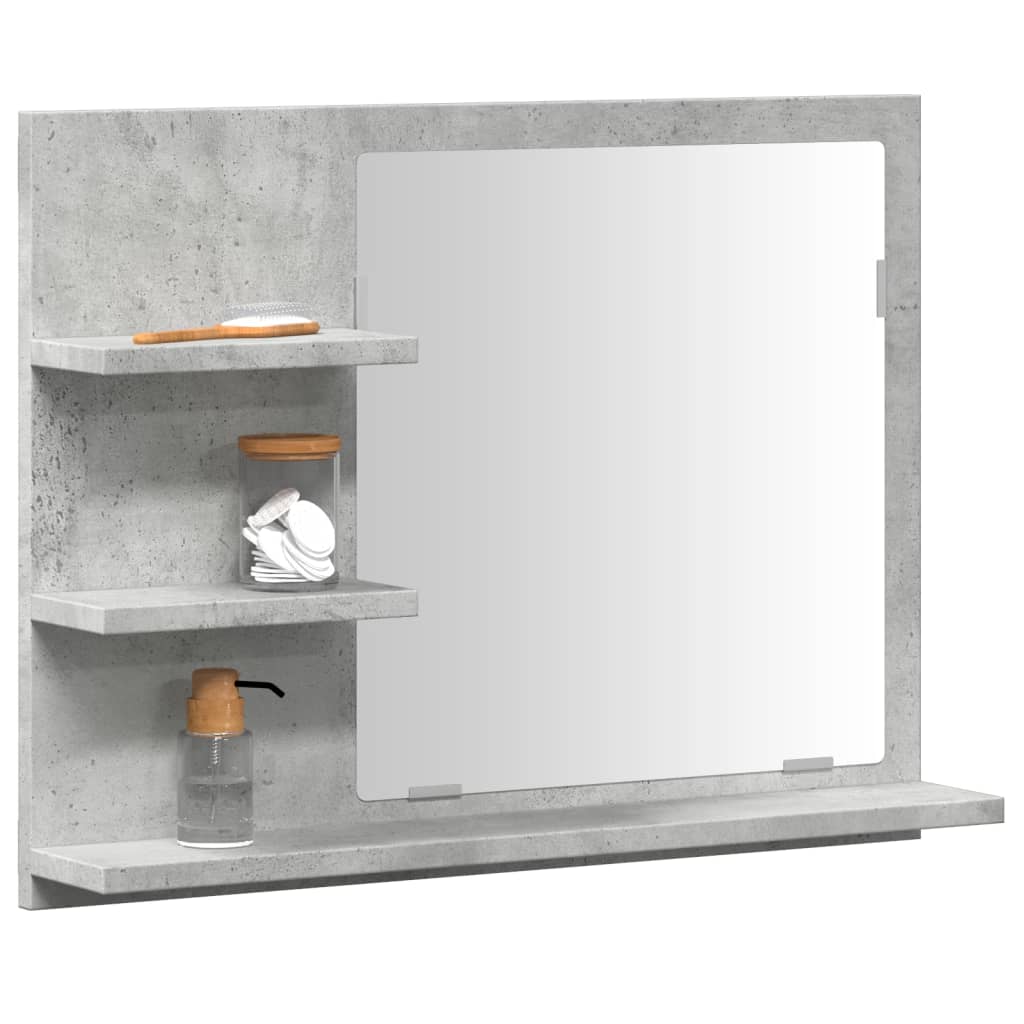 Bathroom Mirror Cabinet Concrete Grey 60x10.5x45 cm