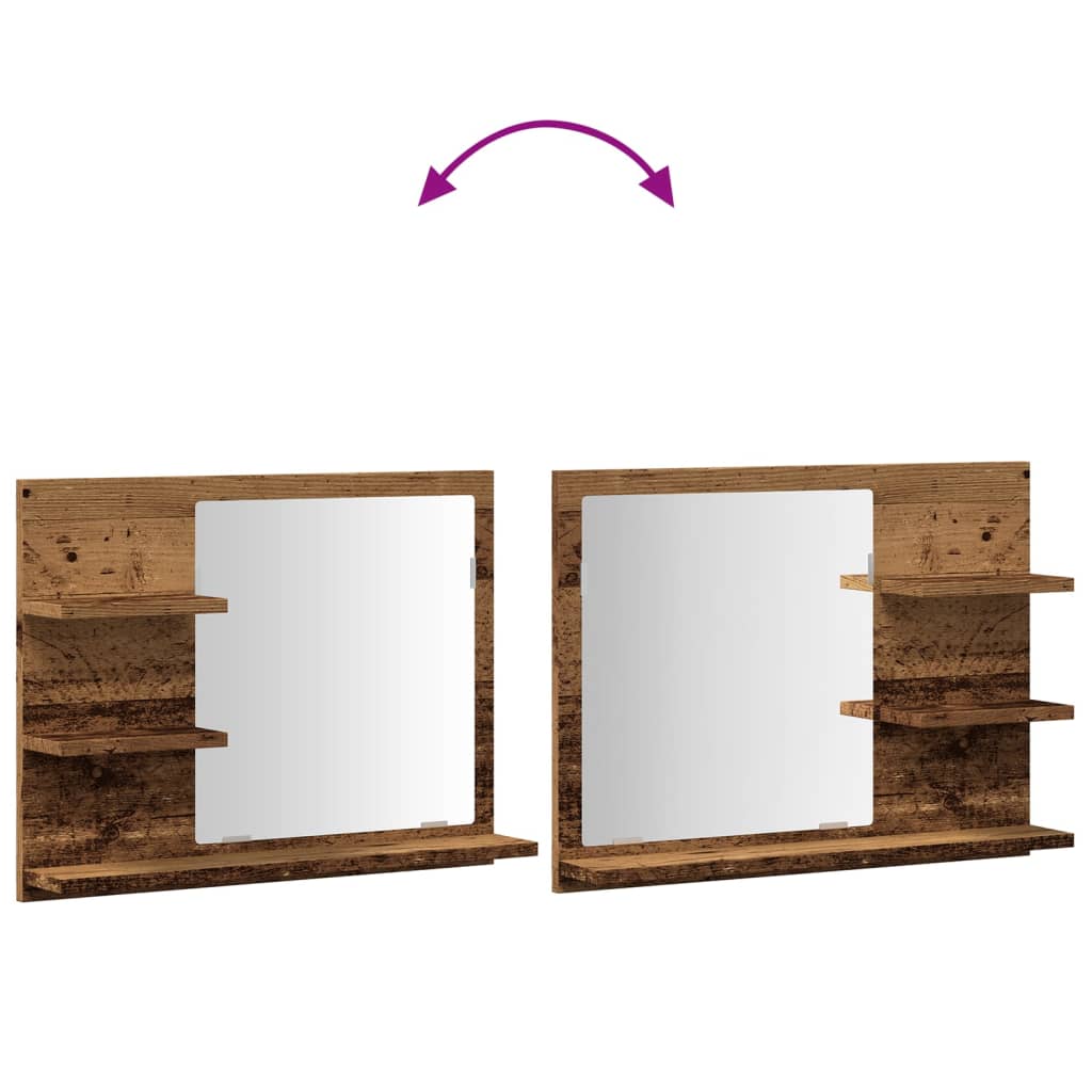 Bathroom Mirror Cabinet Old Wood 60x10.5x45 cm