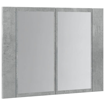 LED Mirror Cabinet Concrete Grey 60x12x45 cm Engineered Wood