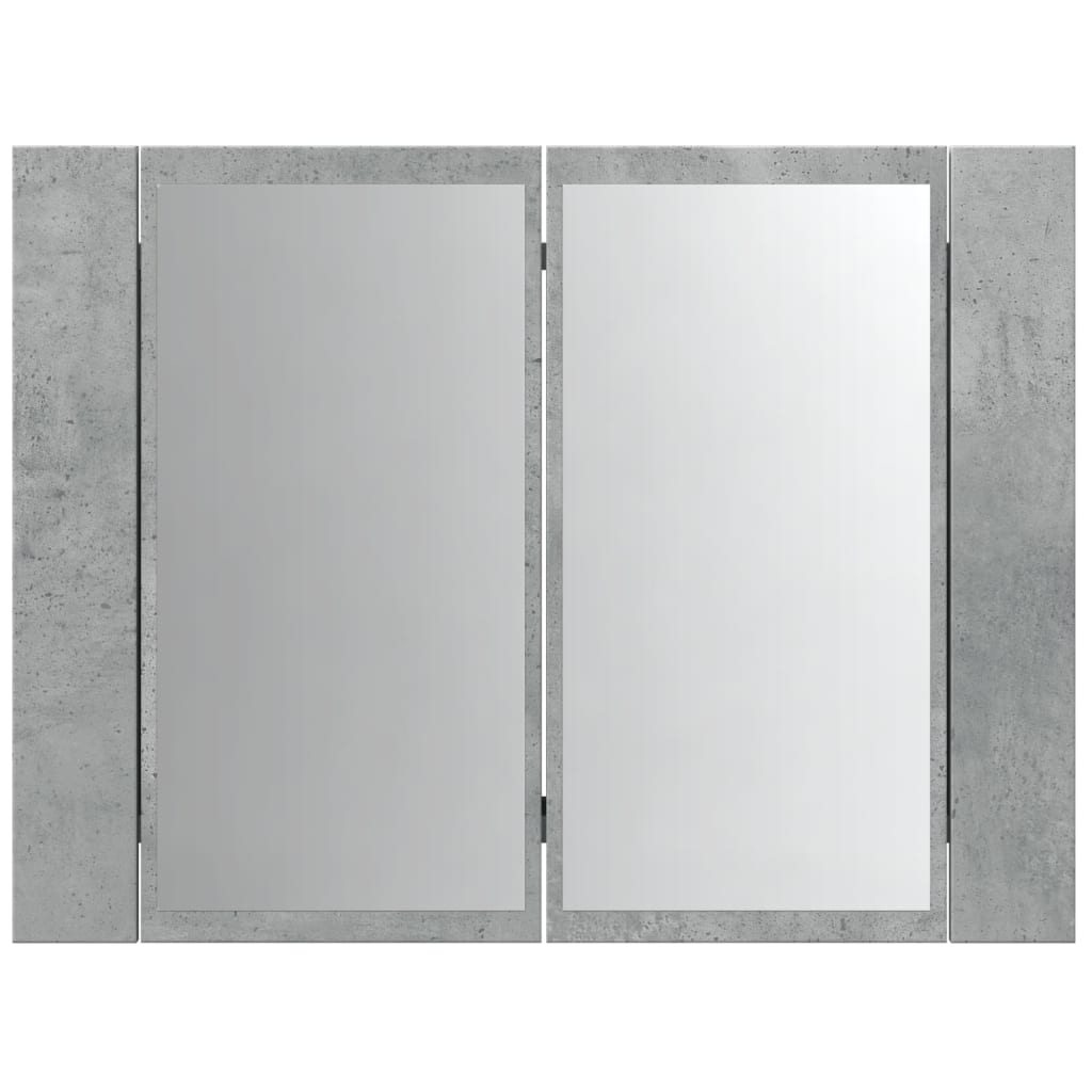 LED Mirror Cabinet Concrete Grey 60x12x45 cm Engineered Wood