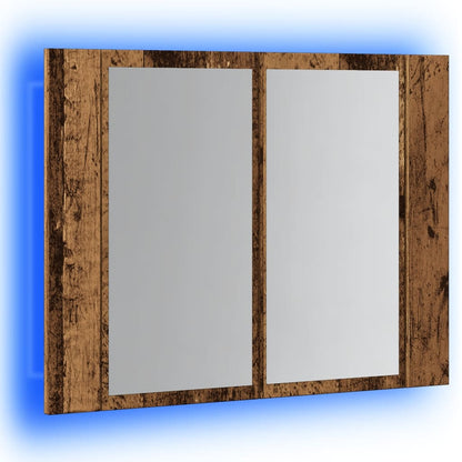 LED Mirror Cabinet Old Wood 60x12x45 cm Engineered Wood