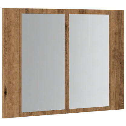 LED Mirror Cabinet Artisan Oak 60x12x45 cm Engineered Wood