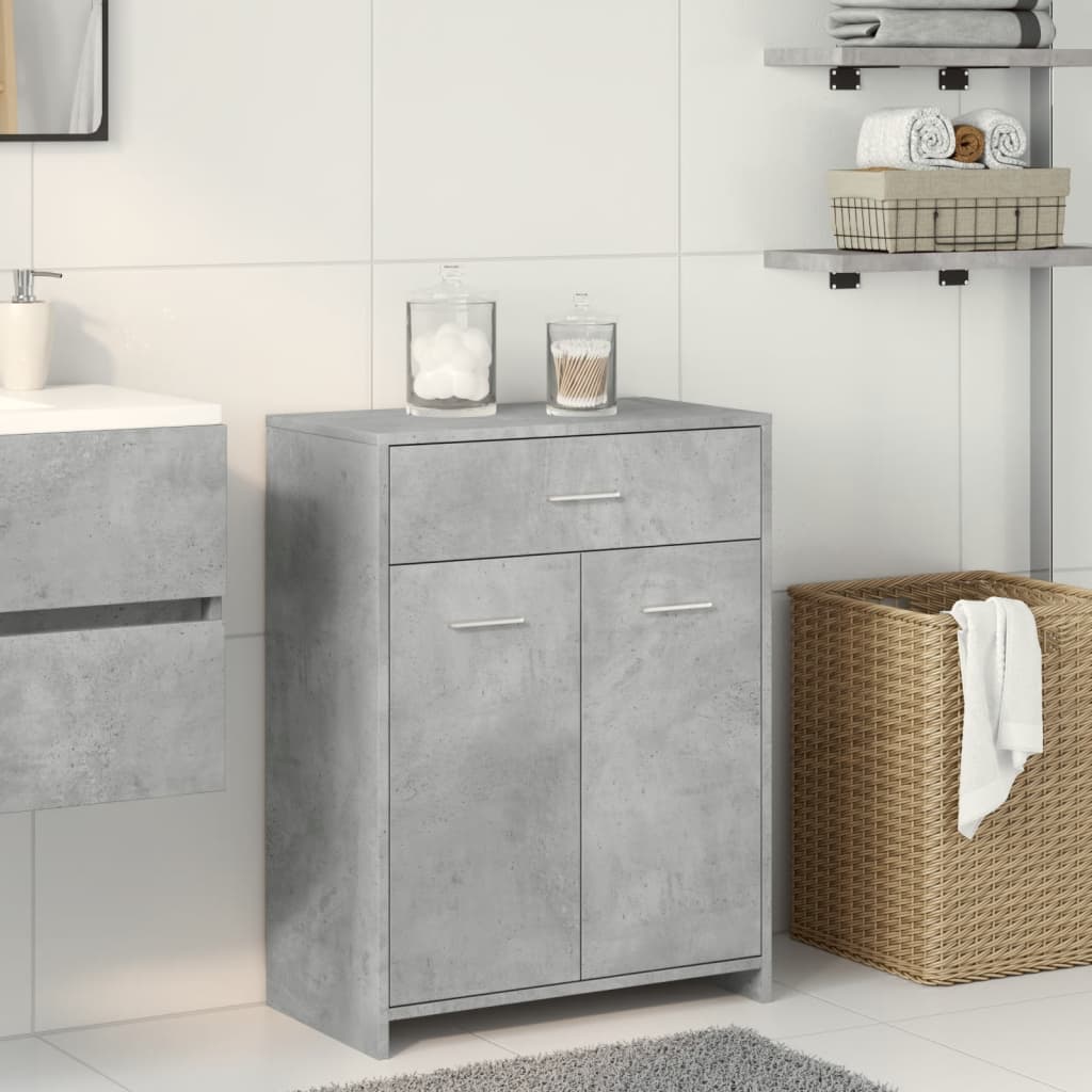 Bathroom Cabinet Concrete Grey 60x33x80 cm Engineered Wood