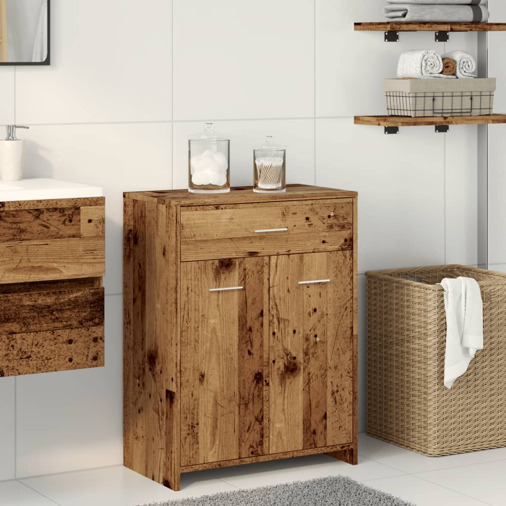 Bathroom Cabinet Old Wood 60x33x80 cm Engineered Wood