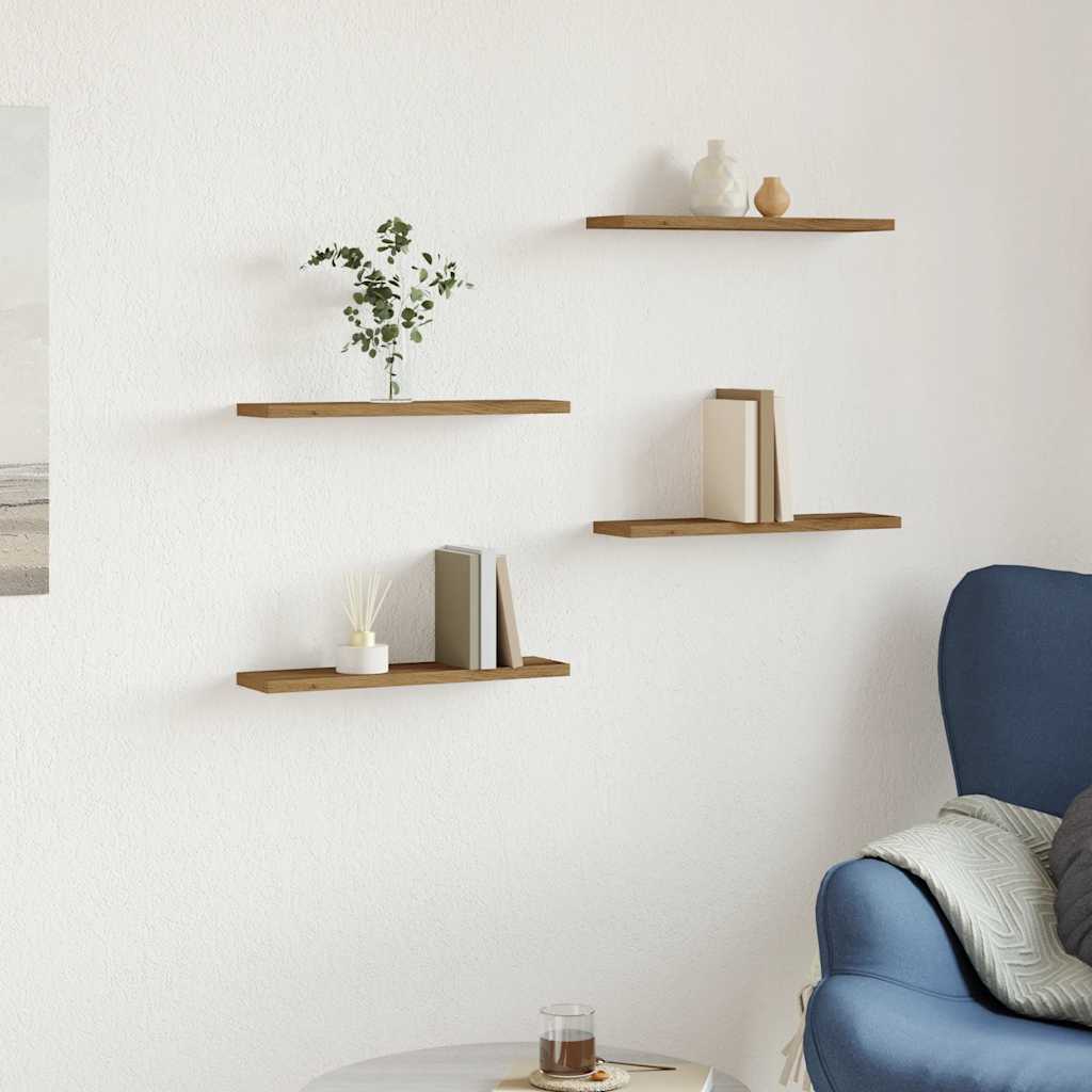 Wall Shelves 4 pcs Artisan Oak 40x20x1.5 cm Engineered Wood