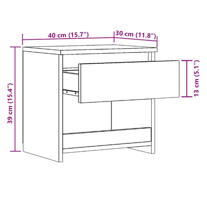 Bedside Cabinets 2 pcs Old Wood 40x30x39 cm Engineered Wood