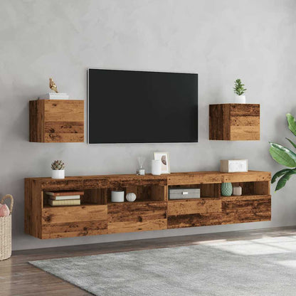 Wall Mounted TV Cabinet 2 pcs Old Wood 30.5x30x30 cm