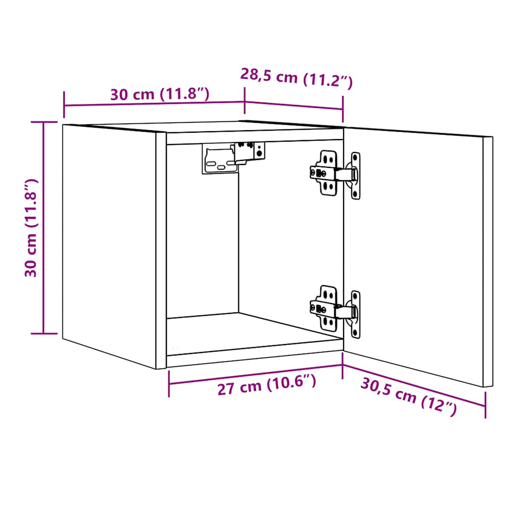 Wall Mounted TV Cabinet 2 pcs Old Wood 30.5x30x30 cm