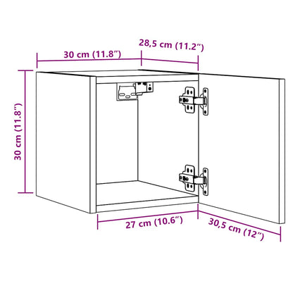 Wall Mounted TV Cabinet 2 pcs Old Wood 30.5x30x30 cm