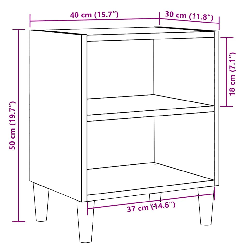 Bedside Cabinet Old Wood 40x30x50 cm Engineered Wood