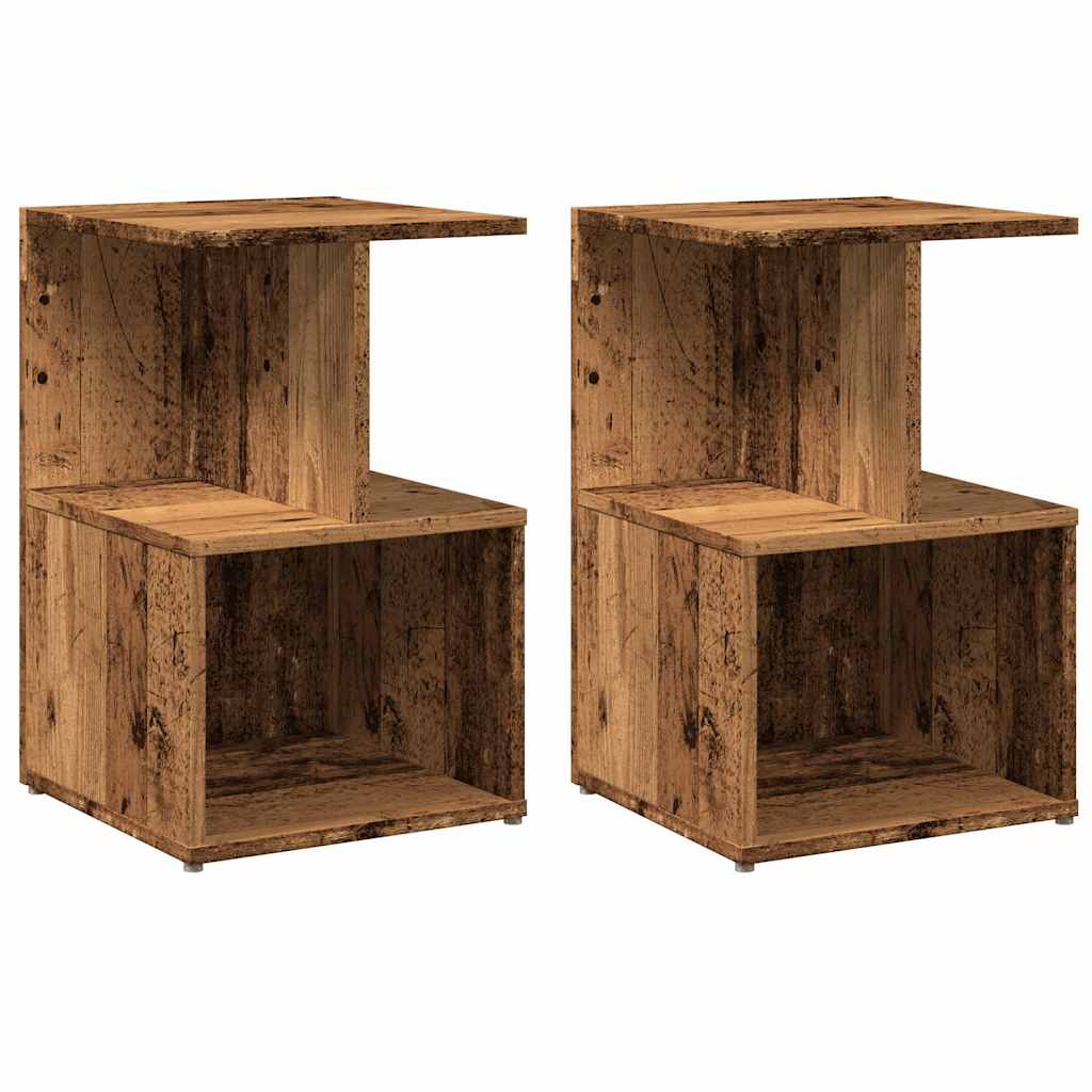 Bedside Cabinets 2 pcs Old Wood 35x35x55 cm Engineered Wood