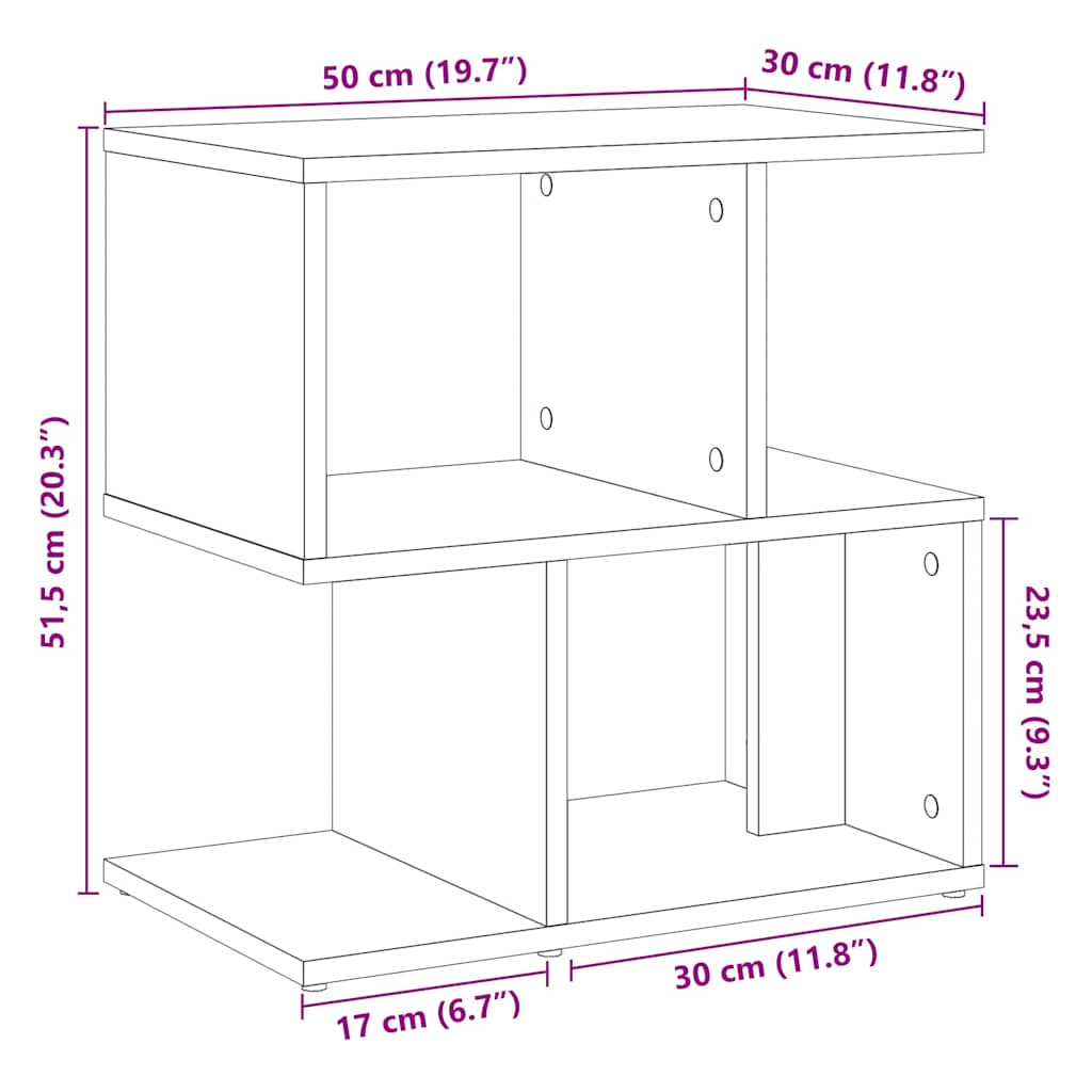 Bedside Cabinet Old Wood 50x30x51.5 cm Engineered Wood