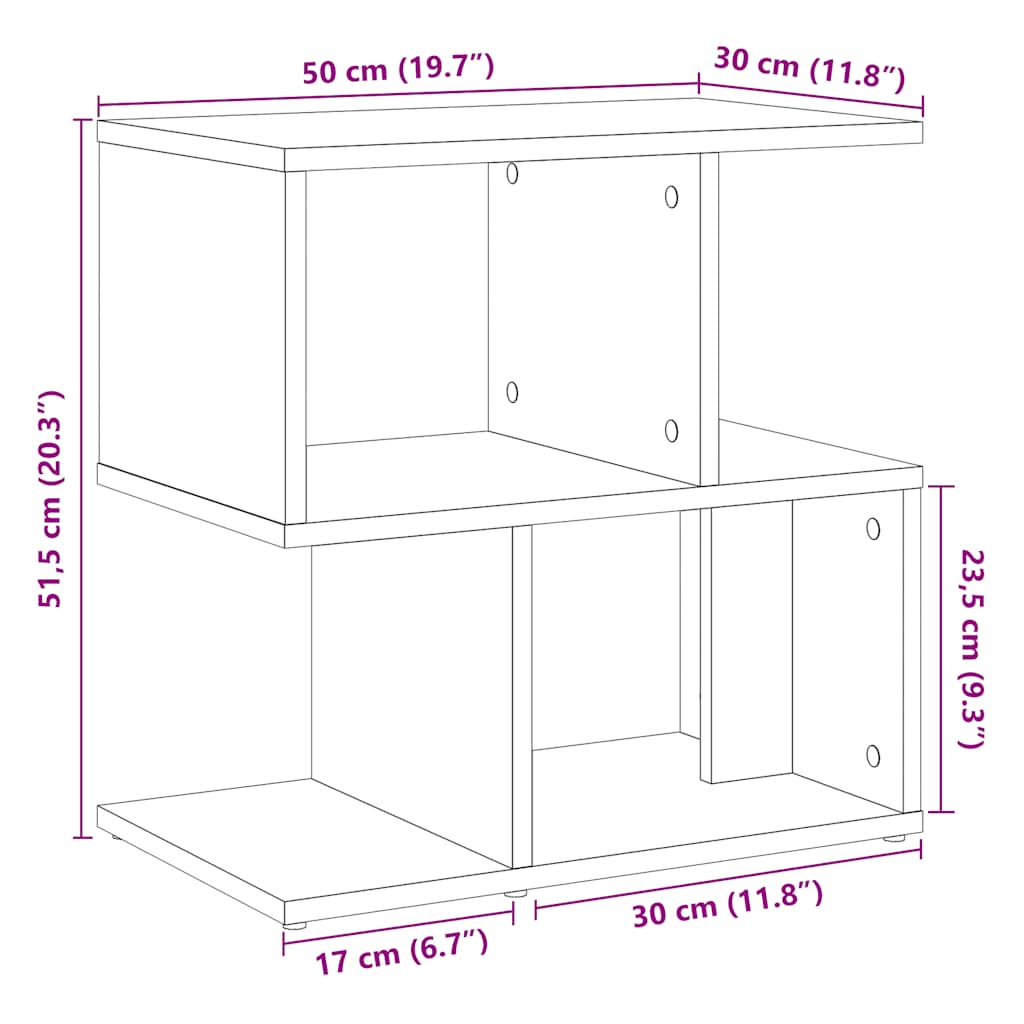 Bedside Cabinets 2 pcs Old Wood 50x30x51.5 cm Engineered Wood