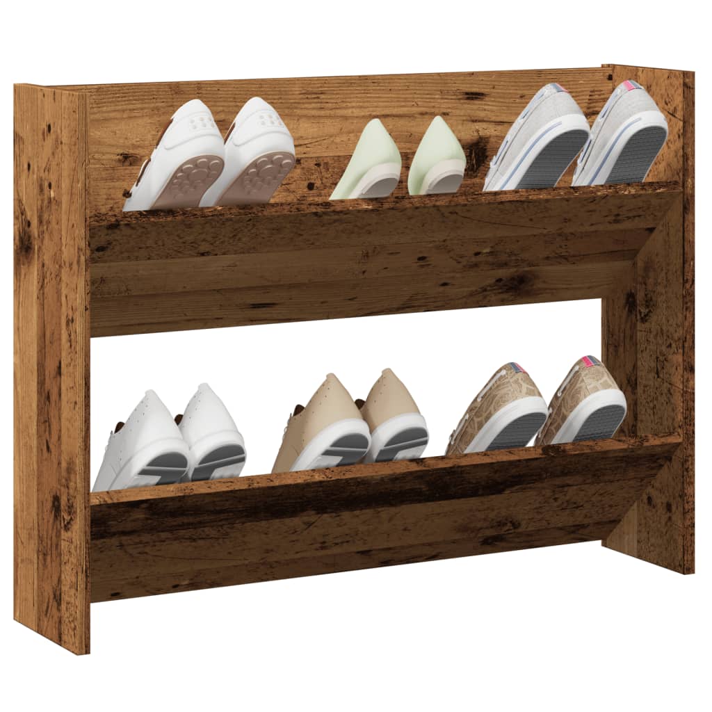 Wall Shoe Cabinet Old Wood 80x18x60 cm Engineered Wood