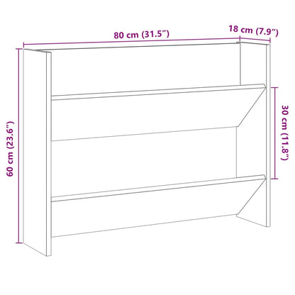 Wall Shoe Cabinet Artisan Oak 80x18x60 cm Engineered Wood