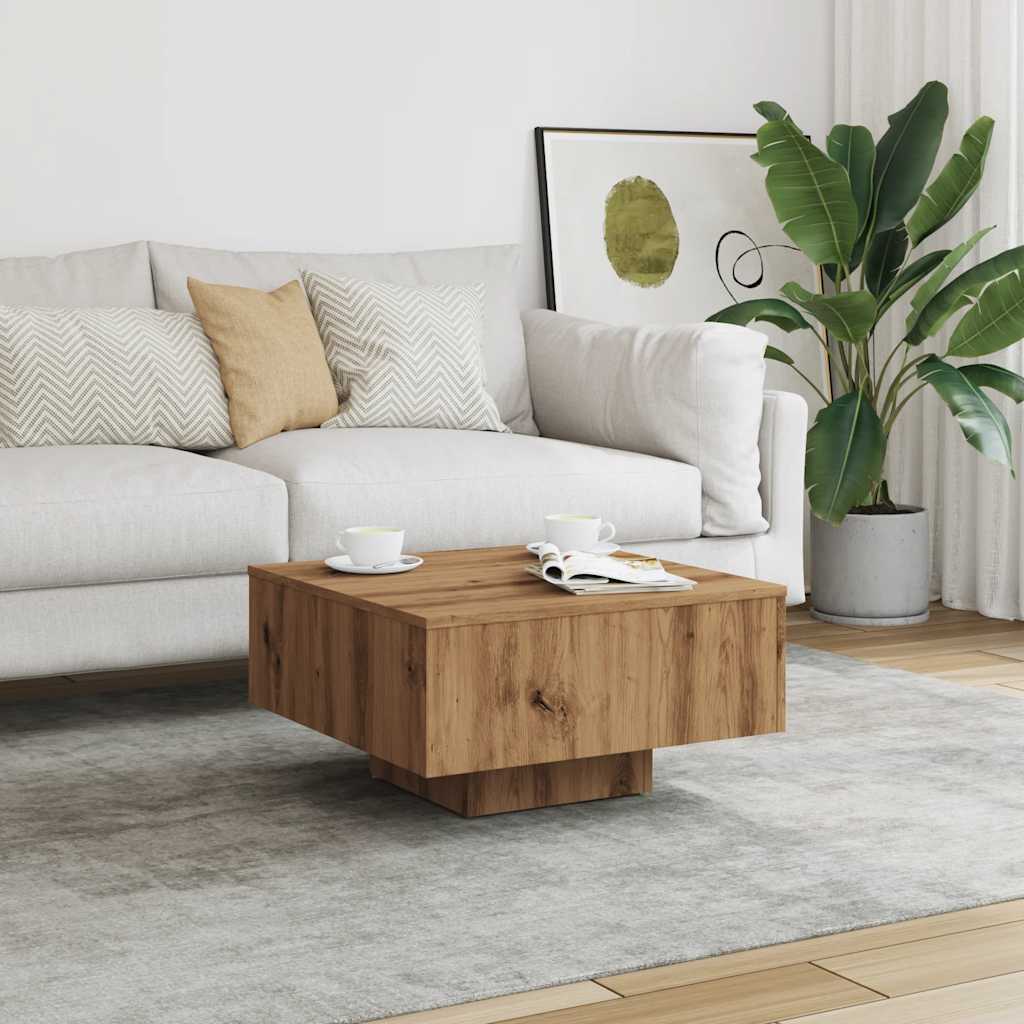 Coffee Table Artisan Oak 60x60x31.5 cm Engineered Wood