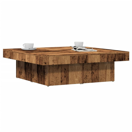 Coffee Table Old Wood 90x90x28 cm Engineered Wood