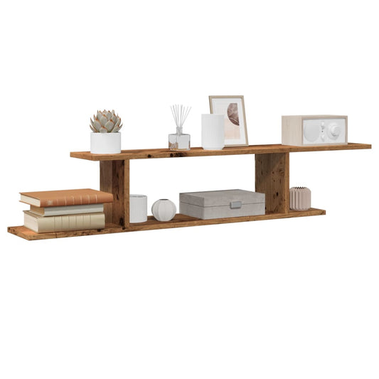 Wall-Mounted TV Shelf Old Wood 125x18x23 cm Engineered Wood