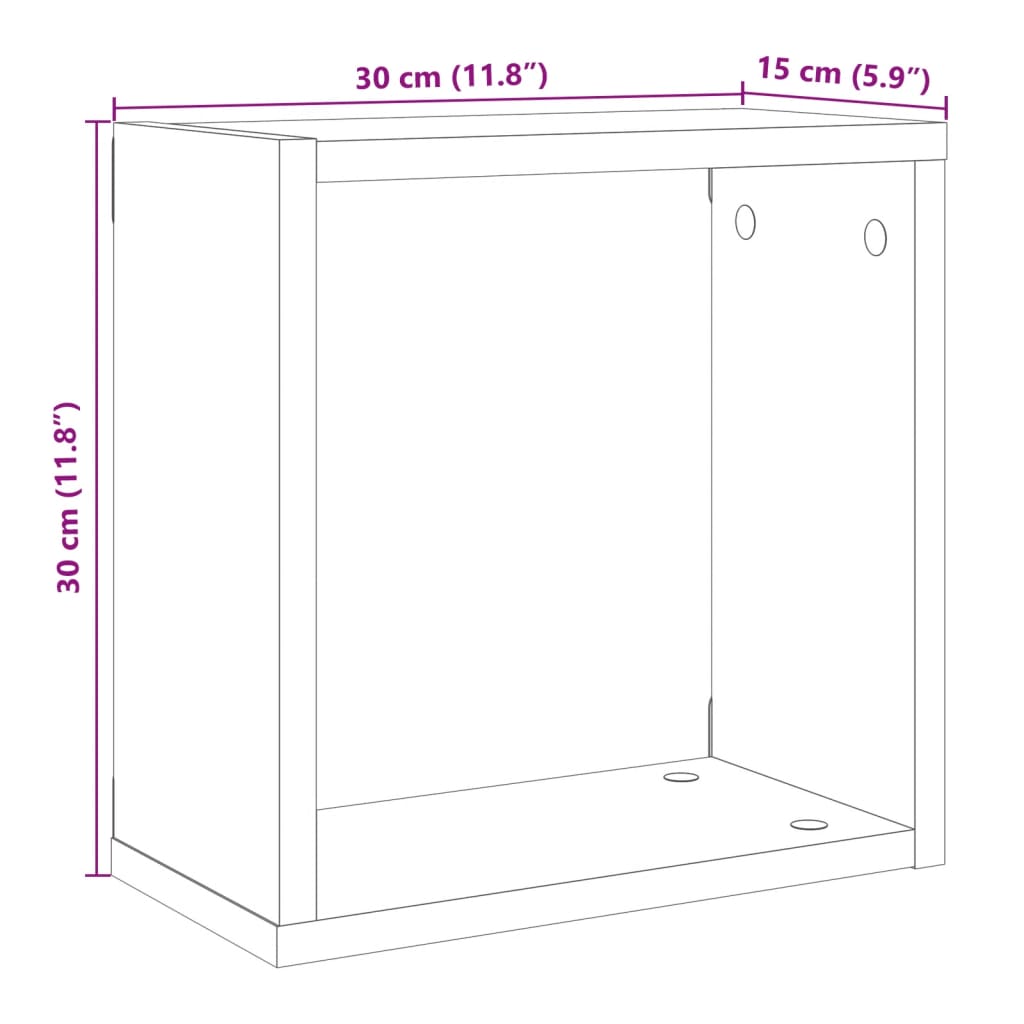 Wall Cube Shelves 6 pcs Old Wood 30x15x30 cm Engineered Wood