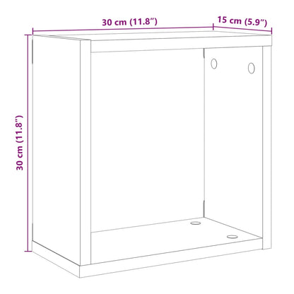 Wall Cube Shelves 6 pcs Old Wood 30x15x30 cm Engineered Wood