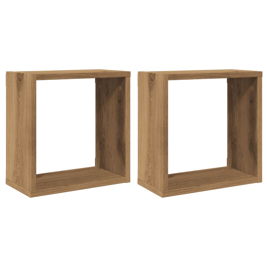 Wall Cube Shelves 2 pcs Artisan Oak 30x15x30 cm Engineered Wood