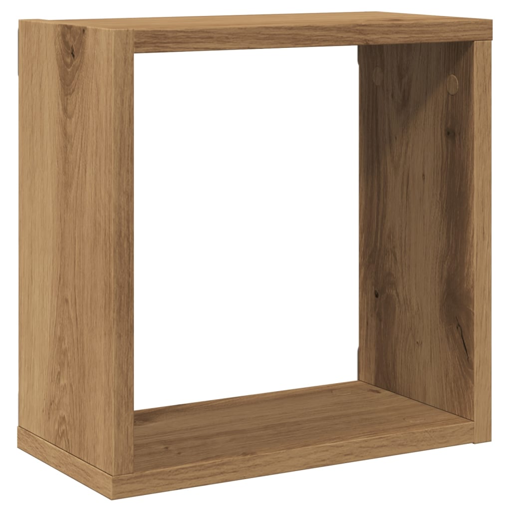 Wall Cube Shelves 2 pcs Artisan Oak 30x15x30 cm Engineered Wood