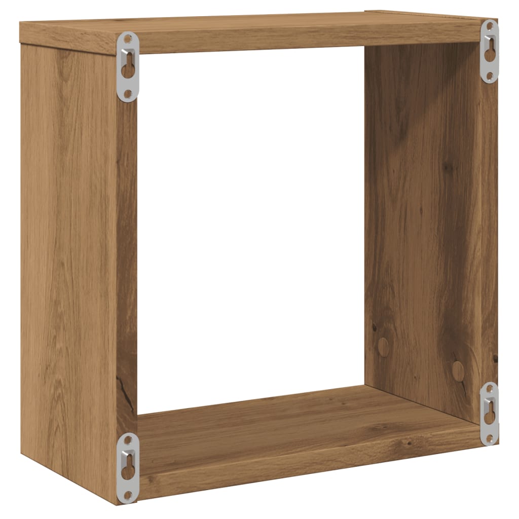 Wall Cube Shelves 2 pcs Artisan Oak 30x15x30 cm Engineered Wood