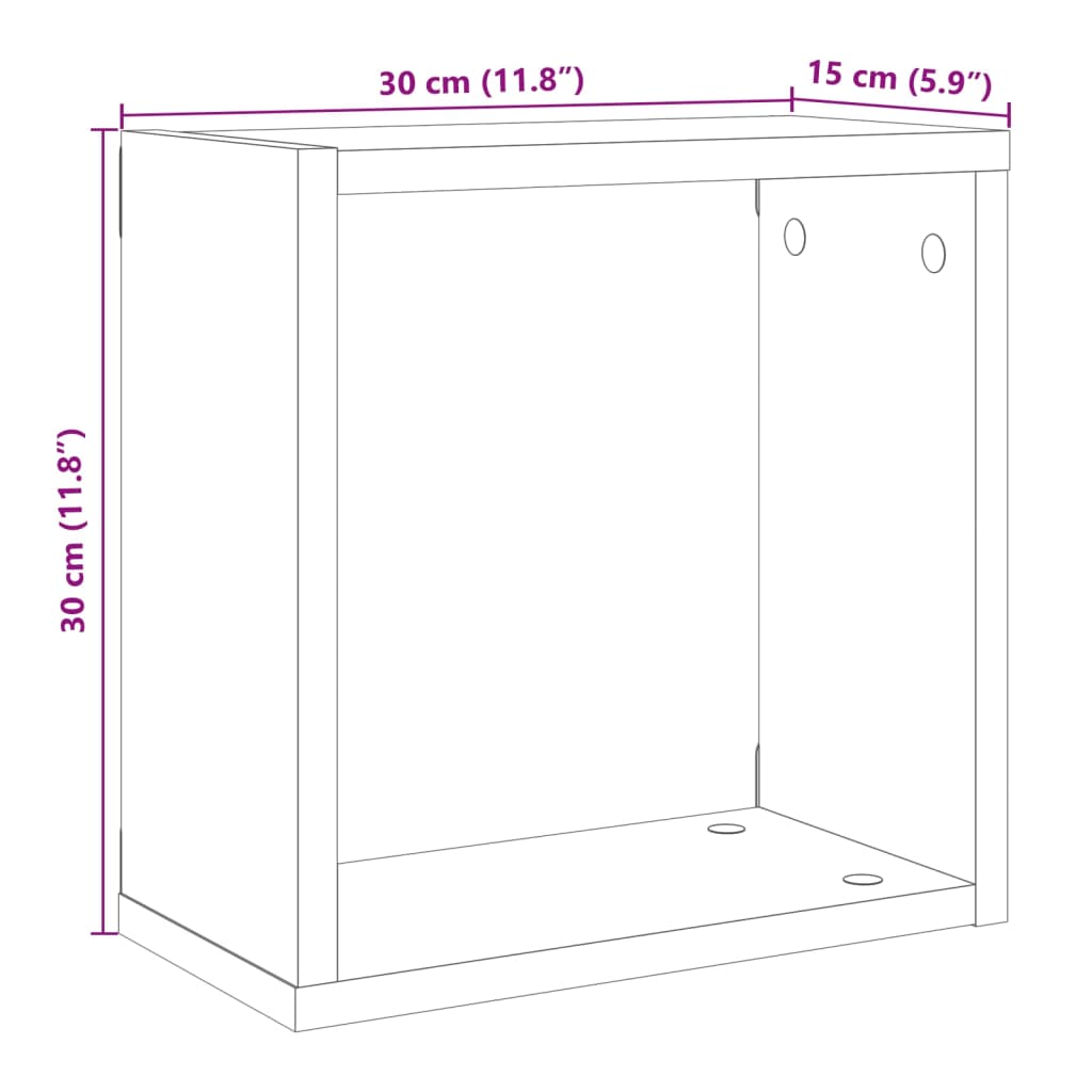 Wall Cube Shelves 4 pcs Artisan Oak 30x15x30 cm Engineered Wood