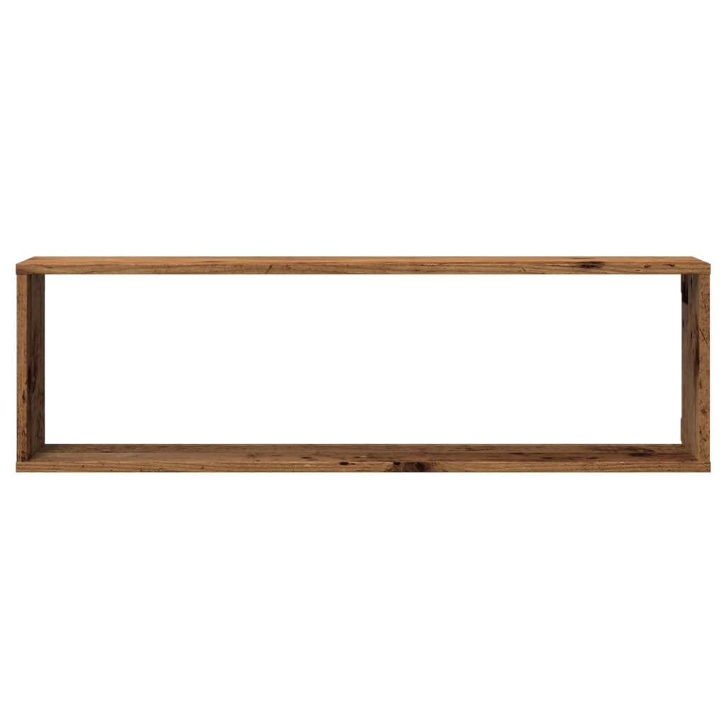 Wall Cube Shelves 2 pcs Old Wood 100x15x30 cm Engineered Wood