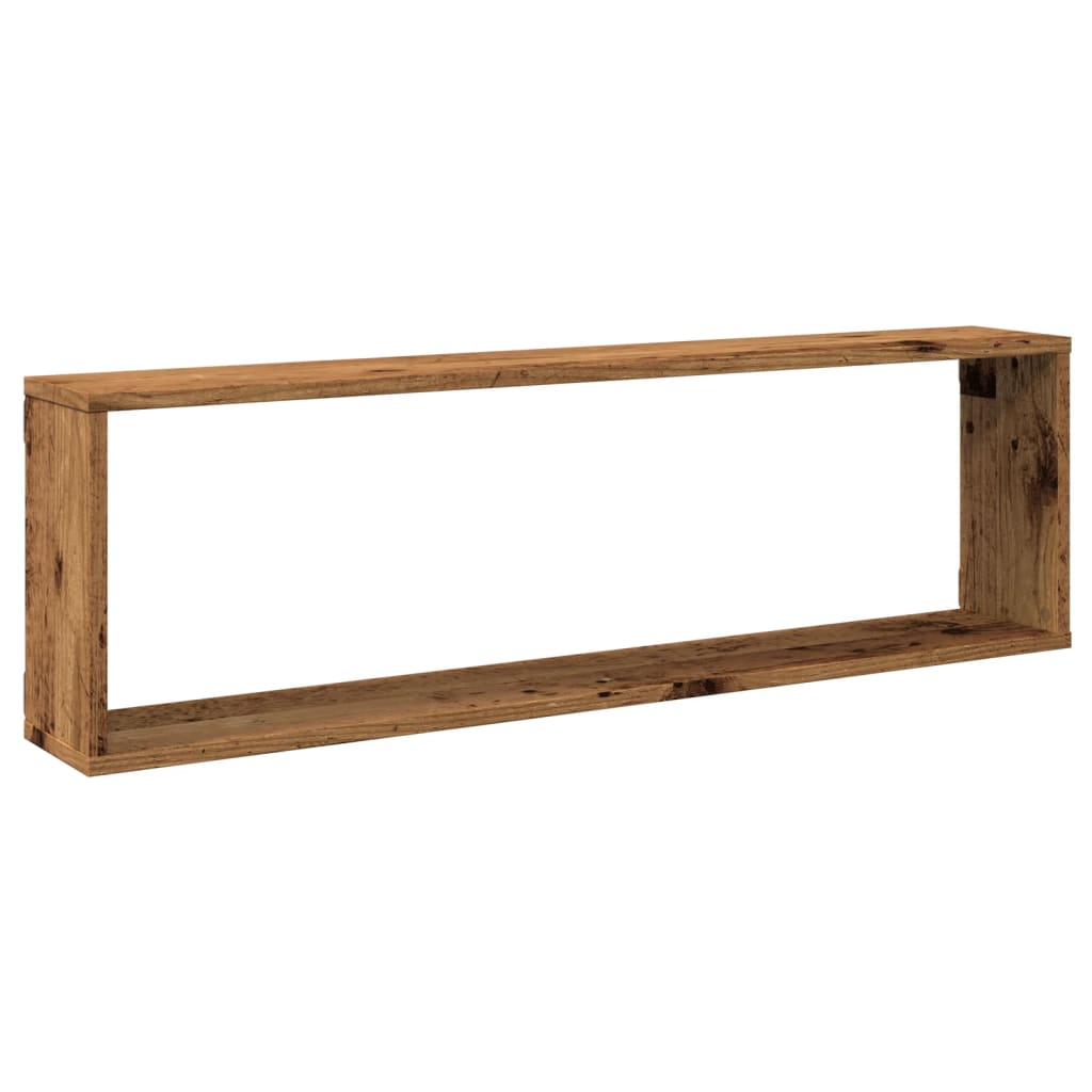 Wall Cube Shelves 4 pcs Old Wood 100x15x30 cm Engineered Wood