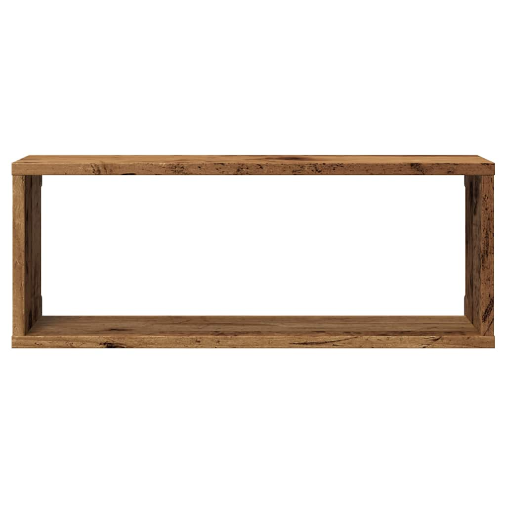 Wall Cube Shelves 2 pcs Old Wood 60x15x23 cm Engineered Wood