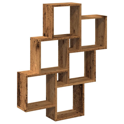 Wall Cube Shelf Old Wood 78x15x93 cm Engineered Wood