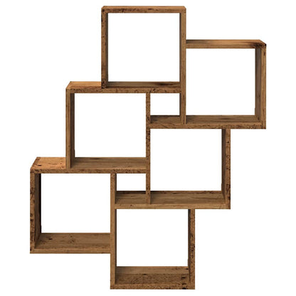 Wall Cube Shelf Old Wood 78x15x93 cm Engineered Wood