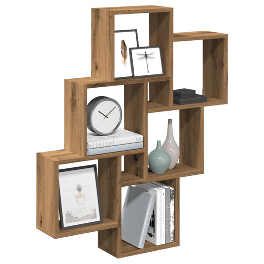 Wall Cube Shelf Artisan Oak 78x15x93 cm Engineered Wood