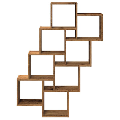 Wall Cube Shelf Old Wood 90x15x119.5 cm Engineered Wood