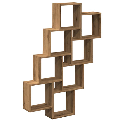 Wall Cube Shelf Artisan Oak 90x15x119.5 cm Engineered Wood