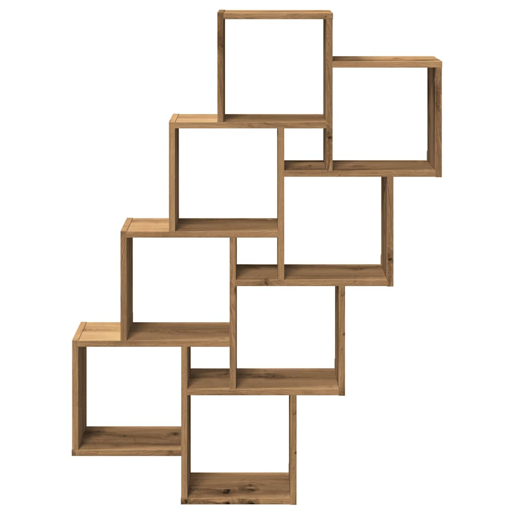 Wall Cube Shelf Artisan Oak 90x15x119.5 cm Engineered Wood