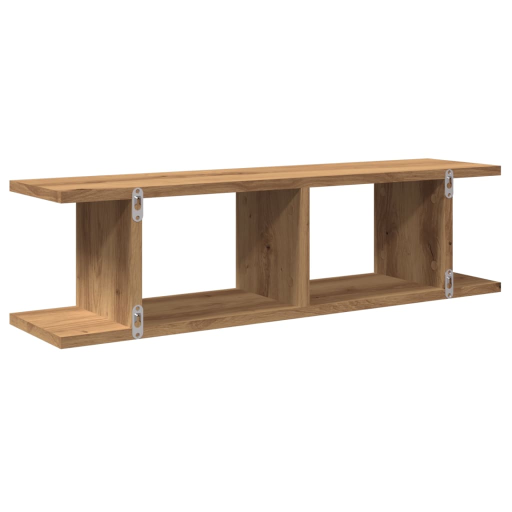 Wall Shelves 2 pcs Artisan Oak 75x18x20 cm Engineered Wood