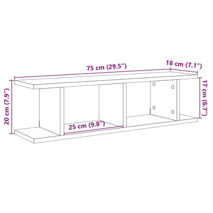 Wall Shelves 2 pcs Artisan Oak 75x18x20 cm Engineered Wood