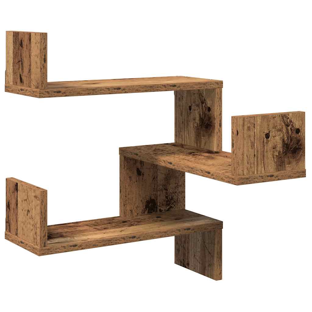 Wall Corner Shelf Old Wood 40x40x49.5 cm Engineered Wood