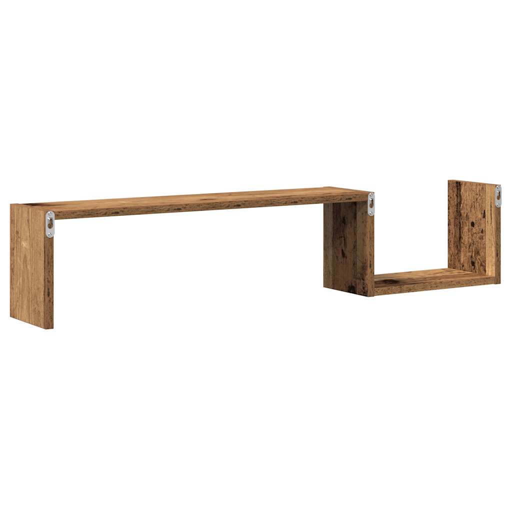 Wall Shelves 2 pcs Old Wood 100x15x20 cm Engineered Wood