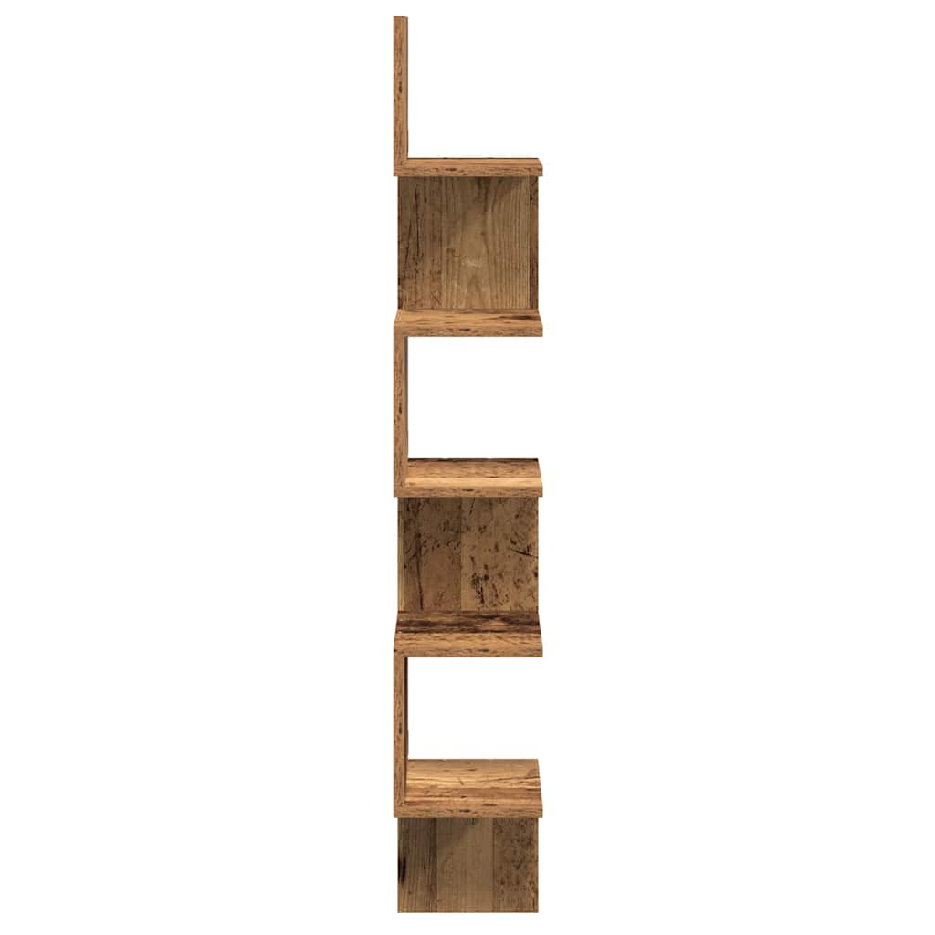 Wall Corner Shelf Old Wood 20x20x127.5 cm Engineered Wood