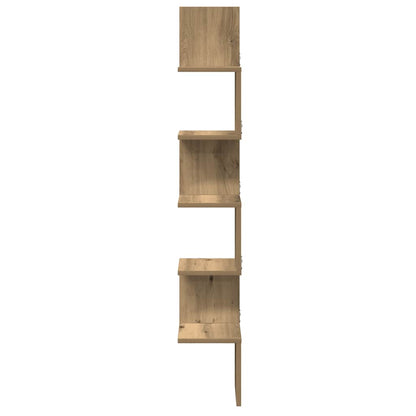 Wall Corner Shelf Artisan Oak 20x20x127.5 cm Engineered Wood